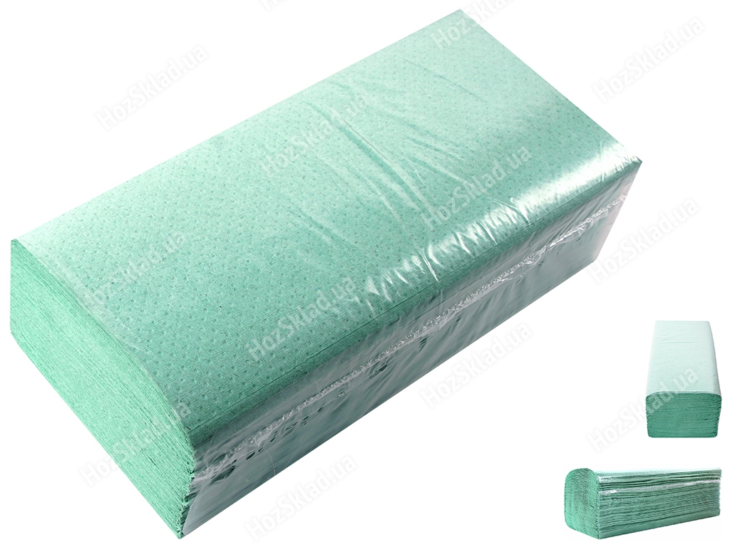 Полотенца бумажные PRO service Optimum зеленые макулатурные V-сложения однослойные 160шт 33760920