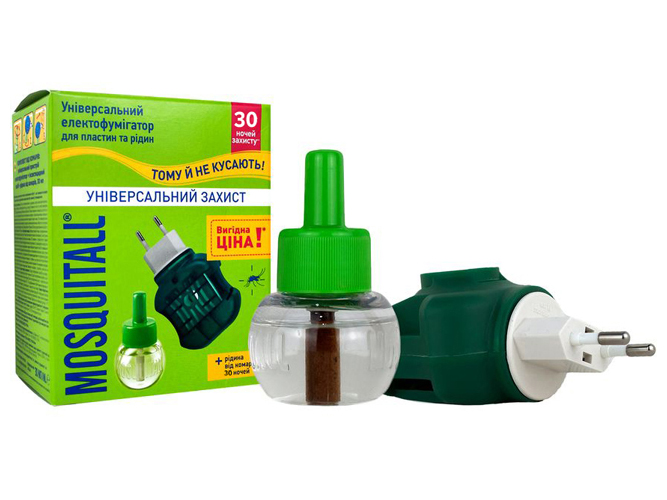 Электро фумигатор + жидкость от комаров Mosquital Защита для всей семьи, 30мл