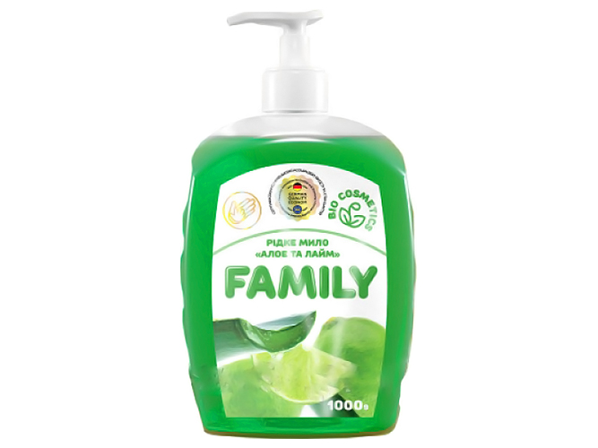 Мыло жидкое Family Алоэ и лайм 1л