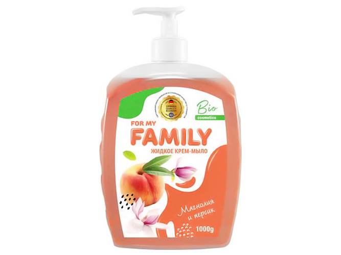 Мыло жидкое Family Магнолия и персик 1л