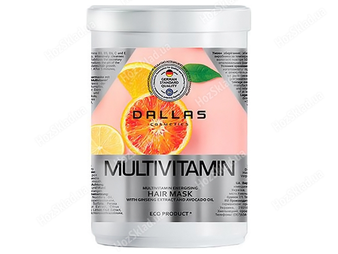 Маска для волос Dalas Multivitamin с комплексом мультивит., экстрактом женьшеня и маслом авокадо 1л
