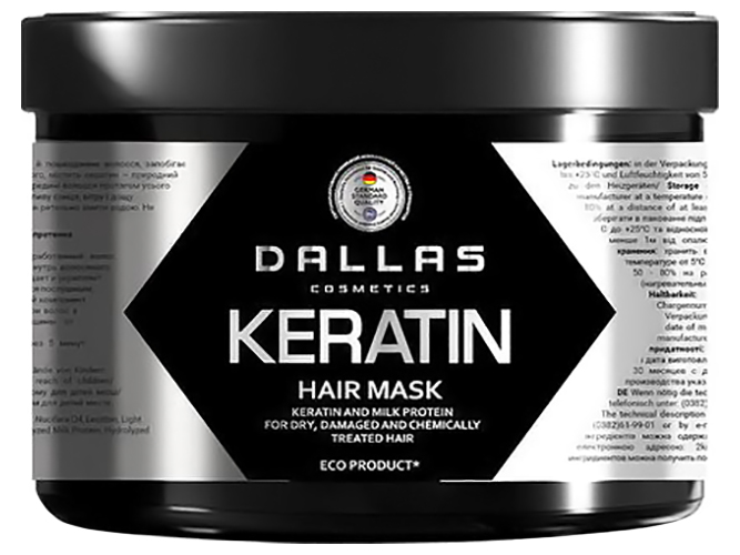 Крем-маска для волосся Dalas Keratin Professional Treatment з керат. і екстр. молоч. протеїну 500мл