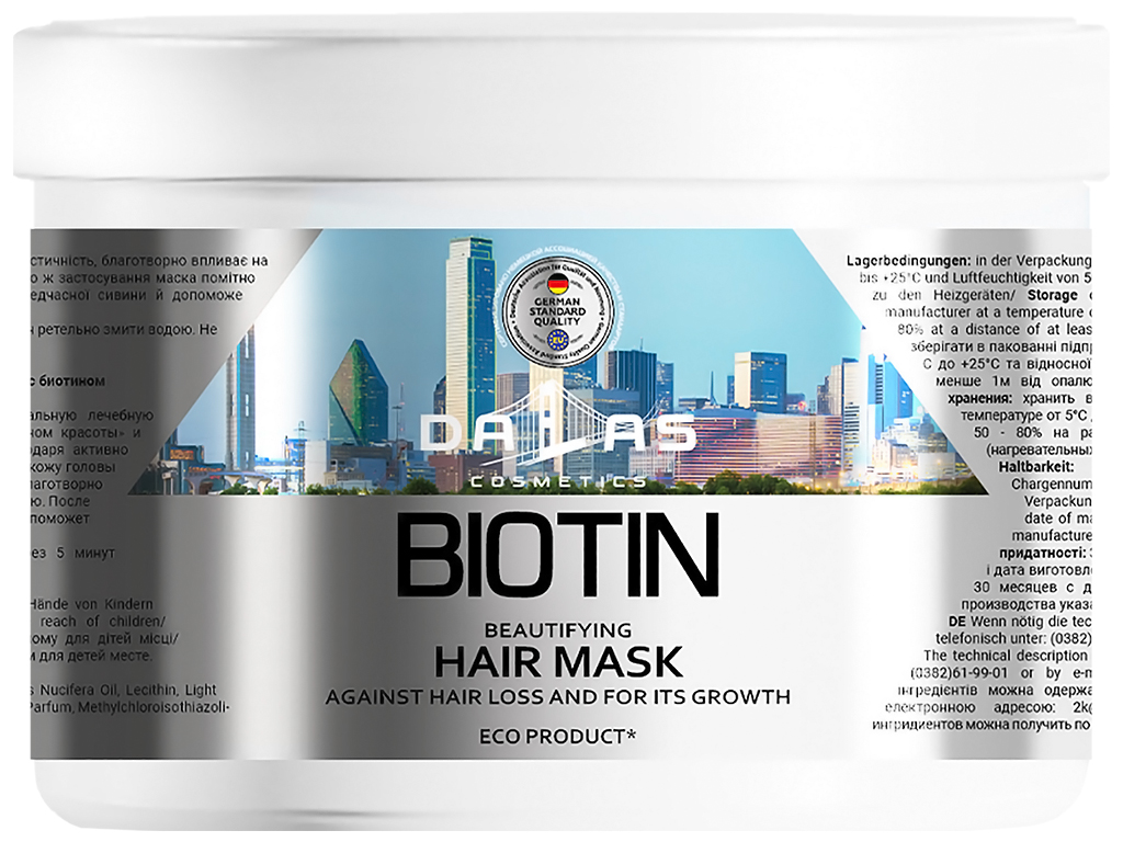 Маска для волосся Dalas Biotin для поліпшення росту волосся з біотином 500мл