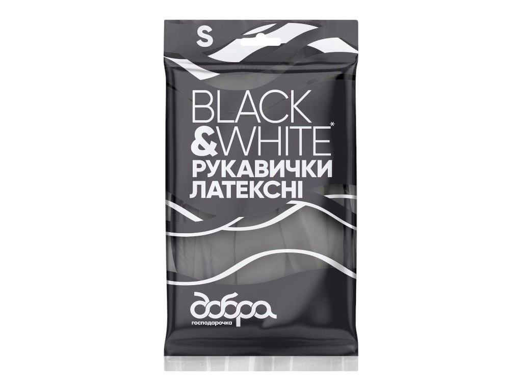 Рукавички латексні Black&White добра господарочка, розмір s