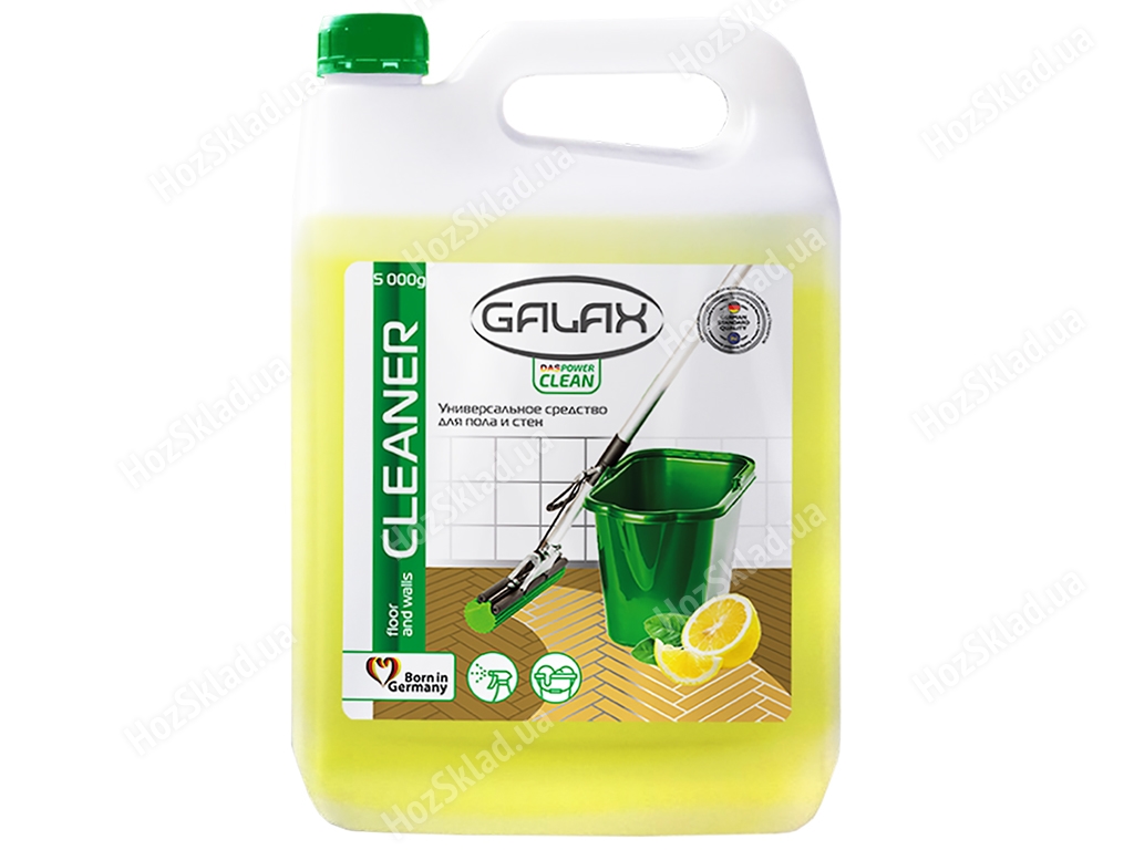 Засіб універсальний для миття підлог і стін Galax das PowerClean Лимон 5л