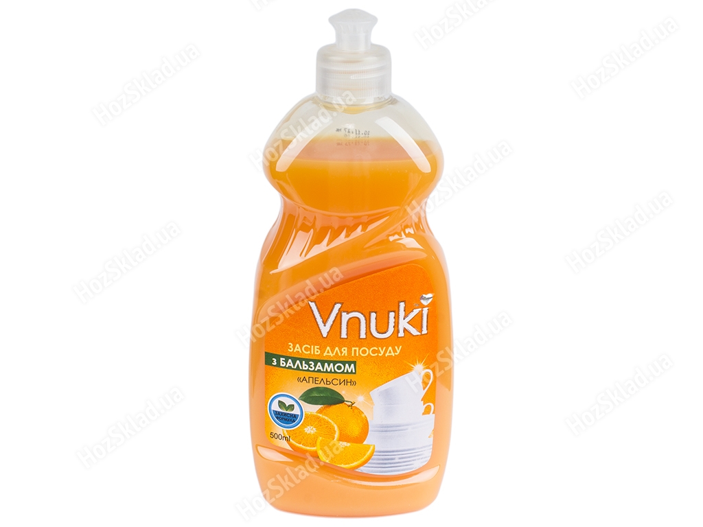 Средство для мытья посуды Vnuki Апельсин с бальзамом 500мл пуш-пул