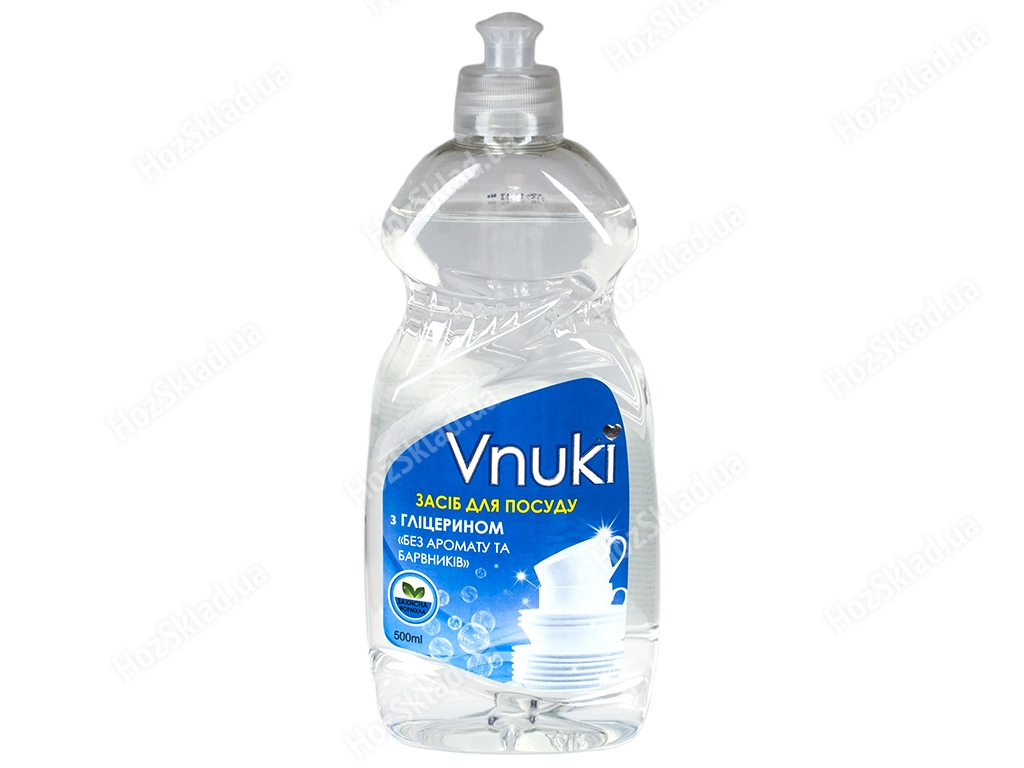 Средство для мытья посуды Vnuki Без аромата и красителей с глицерином 500мл пуш-пул