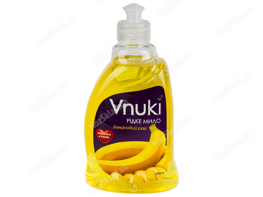 Рідке мило для рук Vnuki Банановий рай 400мл пуш-пул