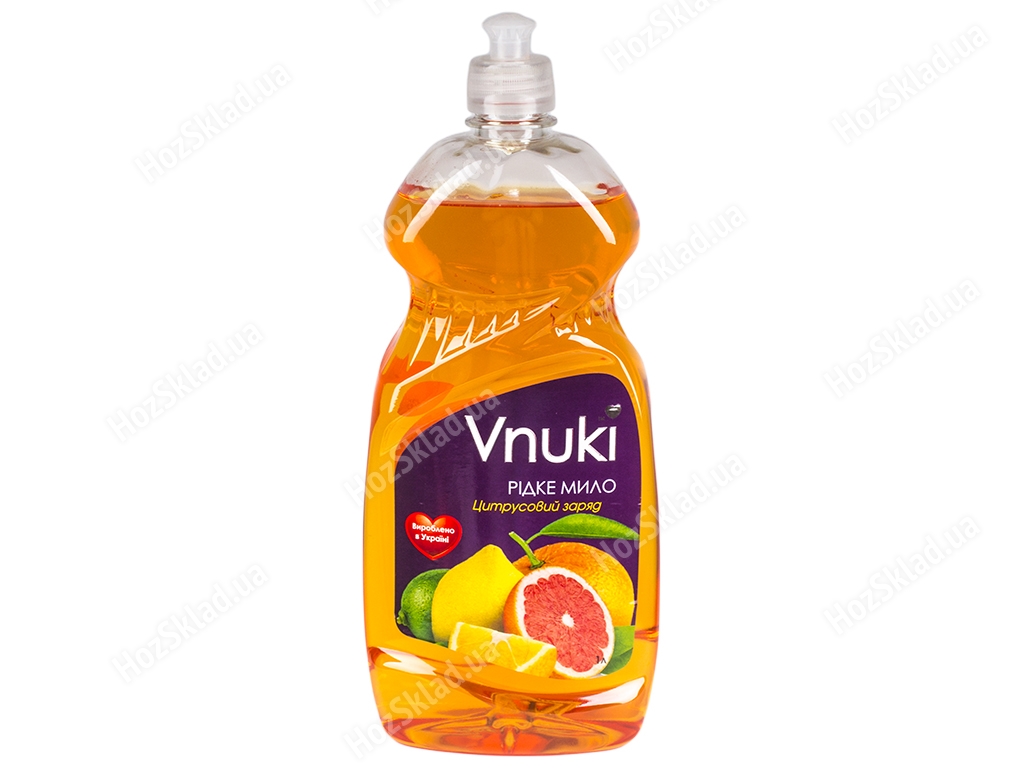 Жидкое мыло для рук Vnuki Цитрусовый заряд 1л пуш-пул
