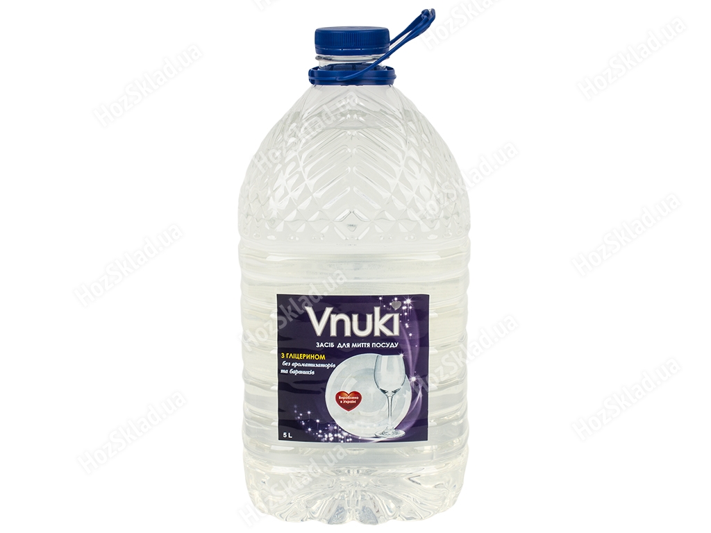 Средство для мытья посуды Vnuki Без аромата и красителей с глицерином 5л