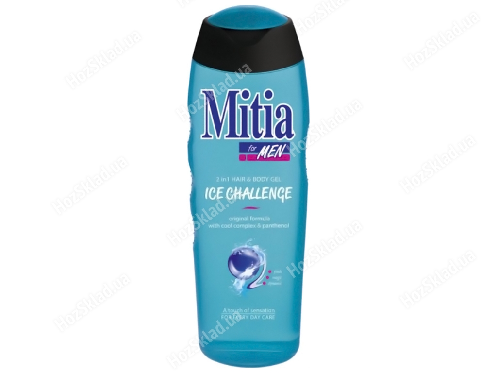 Гель для душа и шампунь 2в1 для мужчин Mitia Ice Challeng, Ледяной вызов, 400мл, 6326