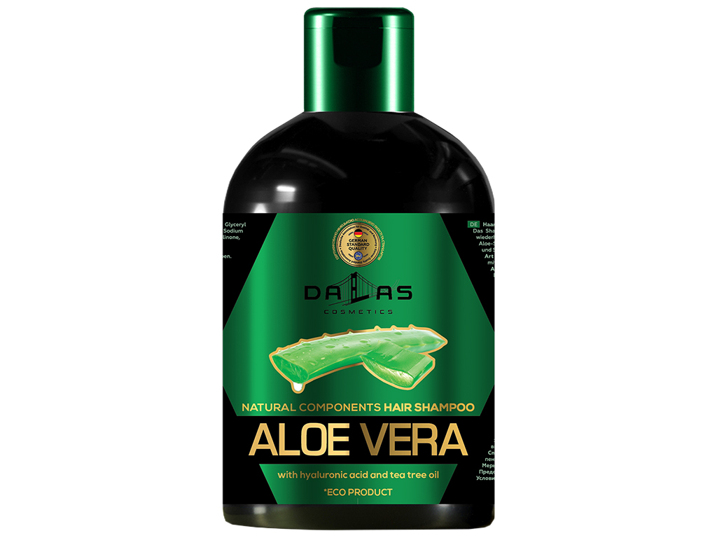 Шампунь для волосся Dalas Natural Components з гіалур. кислотою, алое та олією чайного дерева 1л