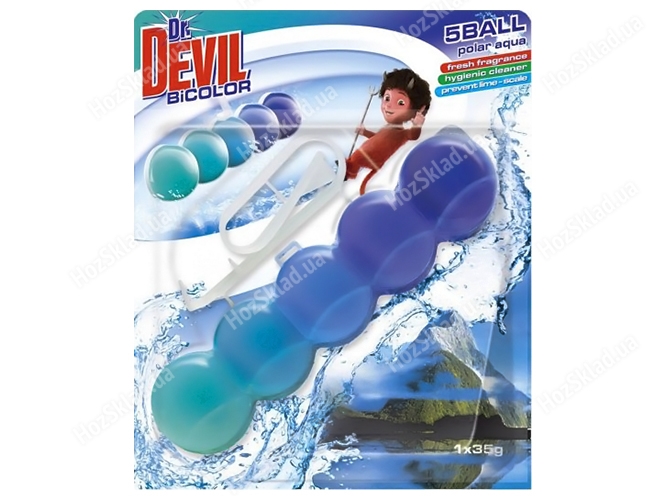 Блок для унитаза Dr.Devil BiColor Полярная вода 5 шаров 35г 6444