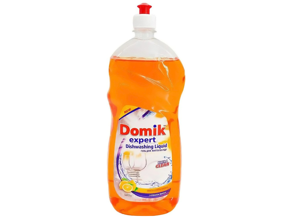 Гель для мытья посуды Domik Expert с ароматом лимона, 1,5л