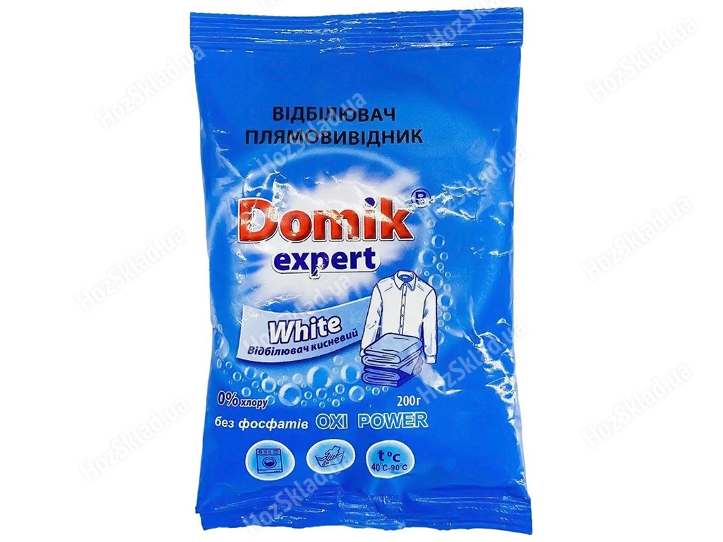 Відбілювач плямовивідник Domik Expert для білих тканин, 200г