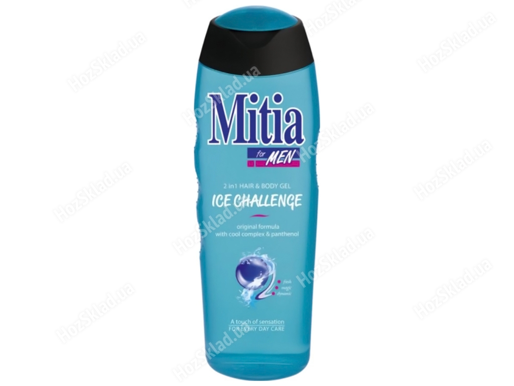 Гель для душу та шампунь 2в1 для чоловіків Mitia Ice Challeng, Льодяний виклик, 750мл, 6494