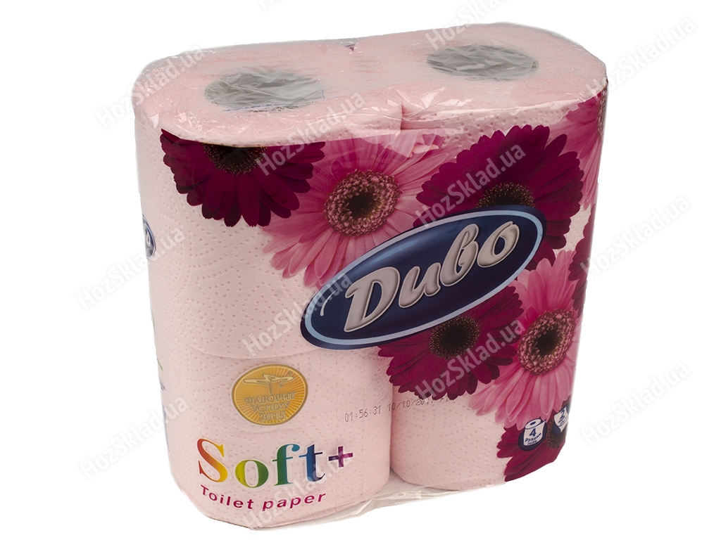 Бумага туалетная Диво Софт+, целлюлозная (цена за 4 рулона), цвет розовый