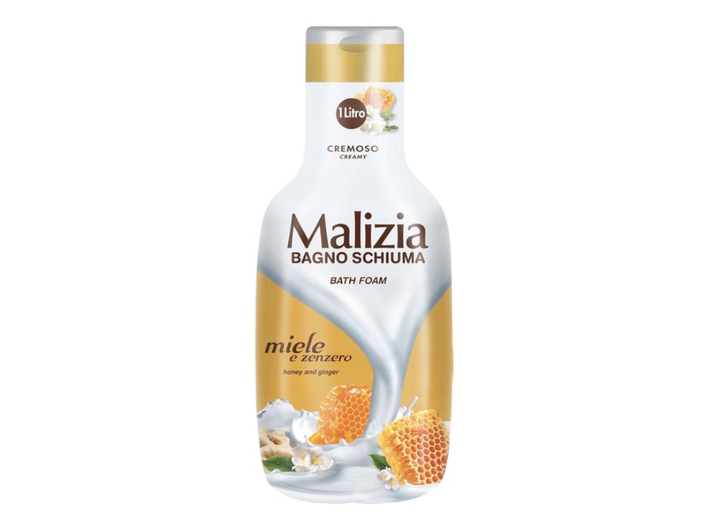 Гель-піна Malizia мед та імбир, 1 л, зволожуючий, пряний аромат, для чоловіків та жінок