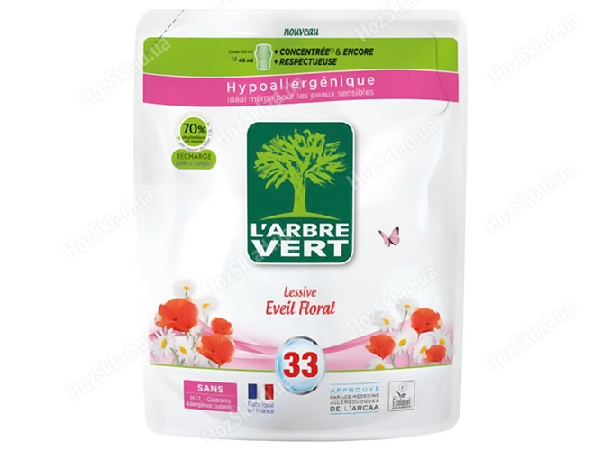 Рідкий засіб для прання L'Arbre Аромат квітів, запаска, 1,5л, 33 використання