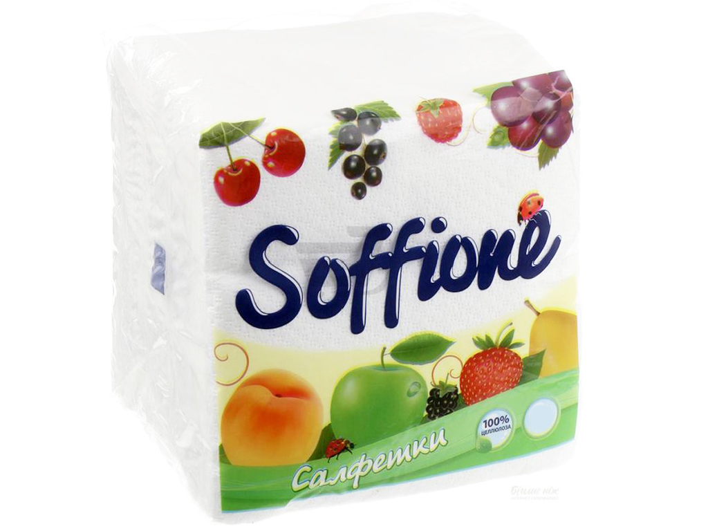 Салфетки бумажные "Soffione" однослойные 24x24см 50шт