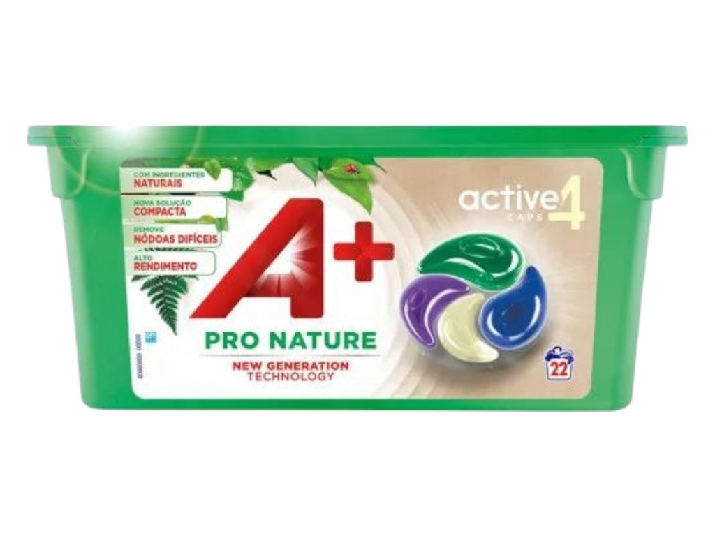 Капсулы для стирки A+ Pro Nature 4 в 1, 22 штуки