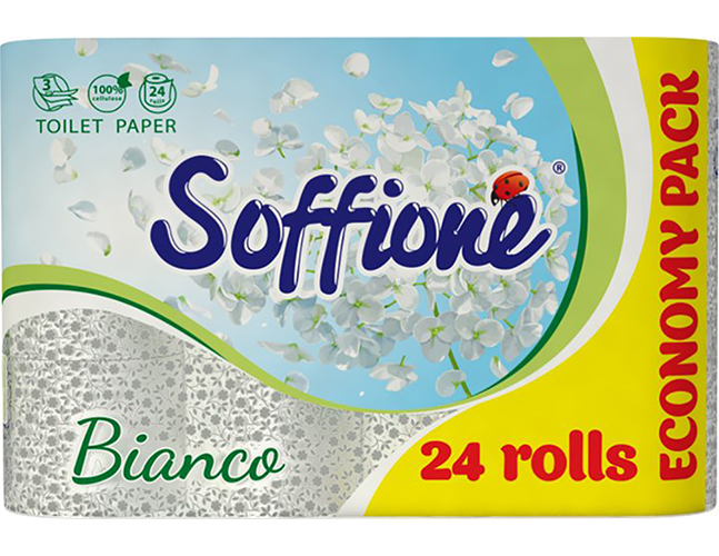Папір туалетний Soffione Natural Bianco тришаровий (ціна за 24 рулони)