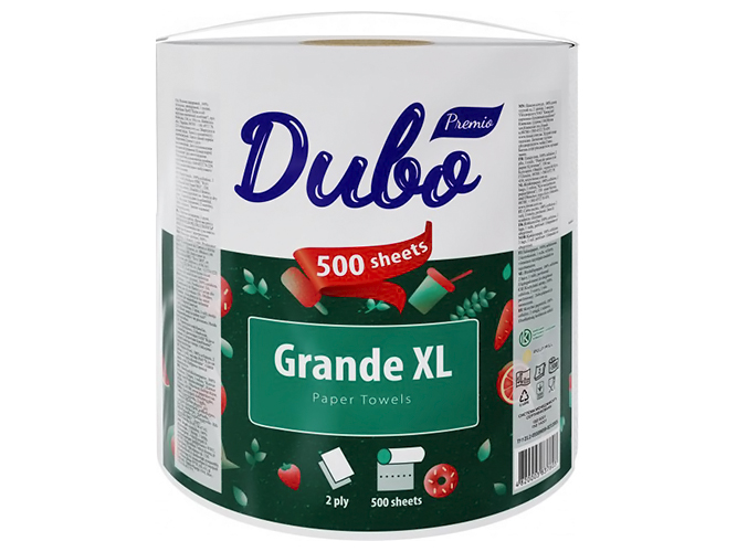 Полотенца бумажные Диво Premio Grande XL, 2-слойные, 1 рулон, 500 отрывов, белые