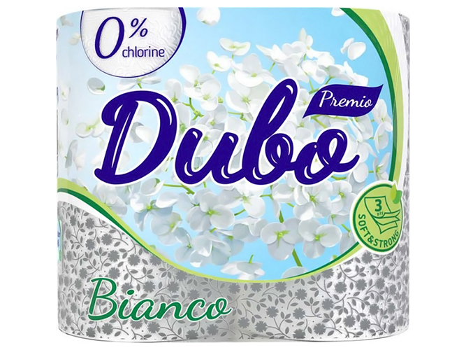 Туалетная бумага Диво Premio Bianco трехслойная, 4 рулона, белая