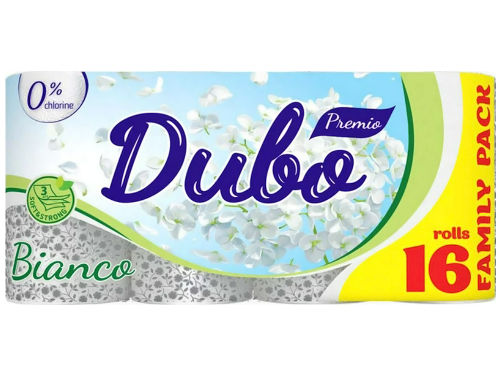 Туалетная бумага Диво Premio Bianco, СГ 15г/м, 3 шаровая, 16 рулонов