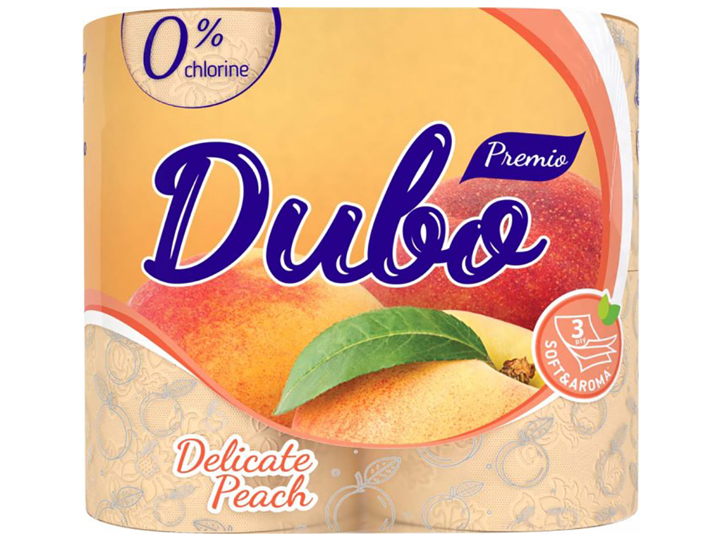 Бумага туалетная Диво Premio Delicate Peach трехслойная, ароматизир. (цена за упаковку 4 рулона)