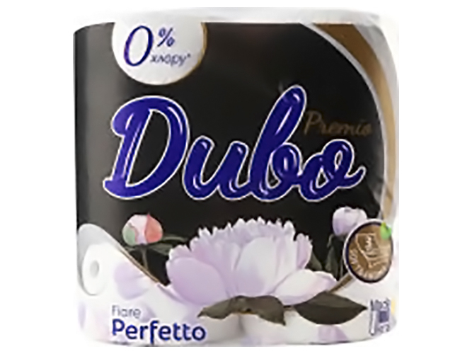 Туалетная бумага Диво Fiore Perfetto Premio, СГ 15г/м, 3х слойная, 4 рулона