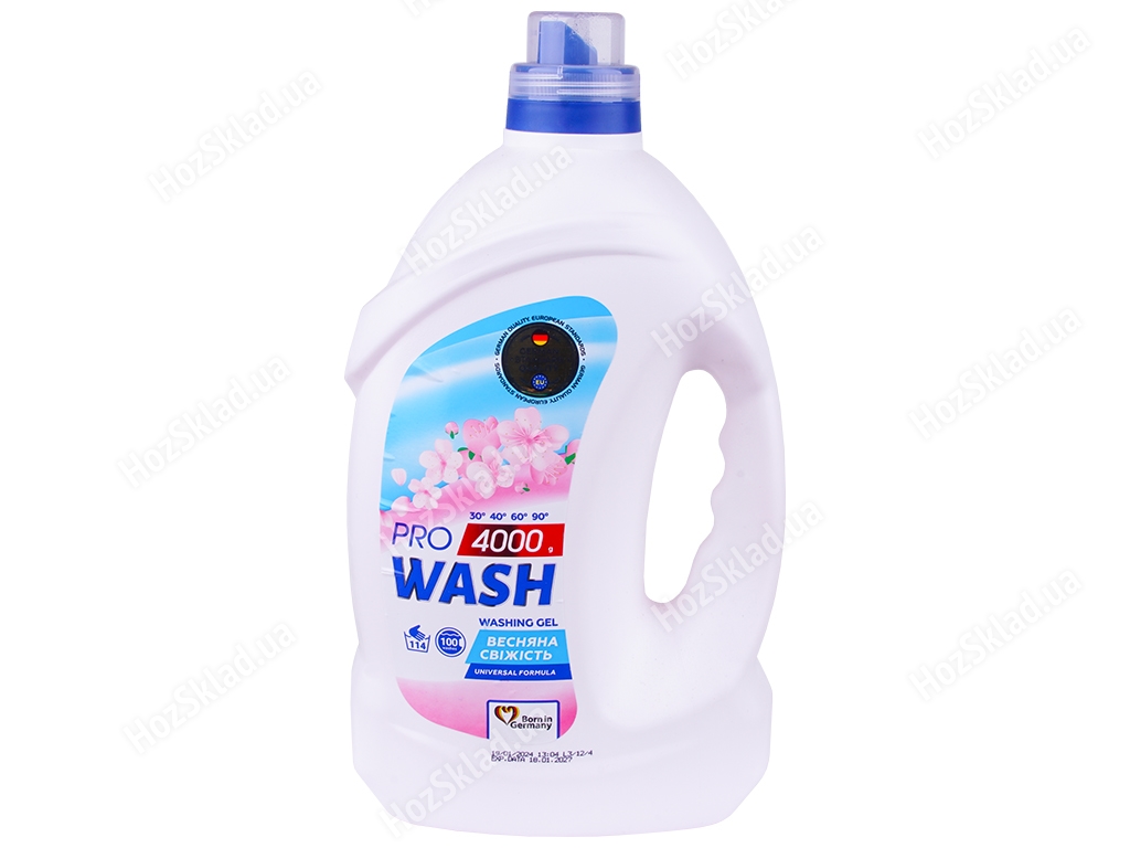Гель для стирки универсальный Pro Wash Весенняя свежесть, 4л