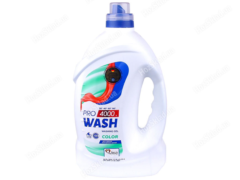 Гель для стирки цветных вещей Pro Wash Color, 4л