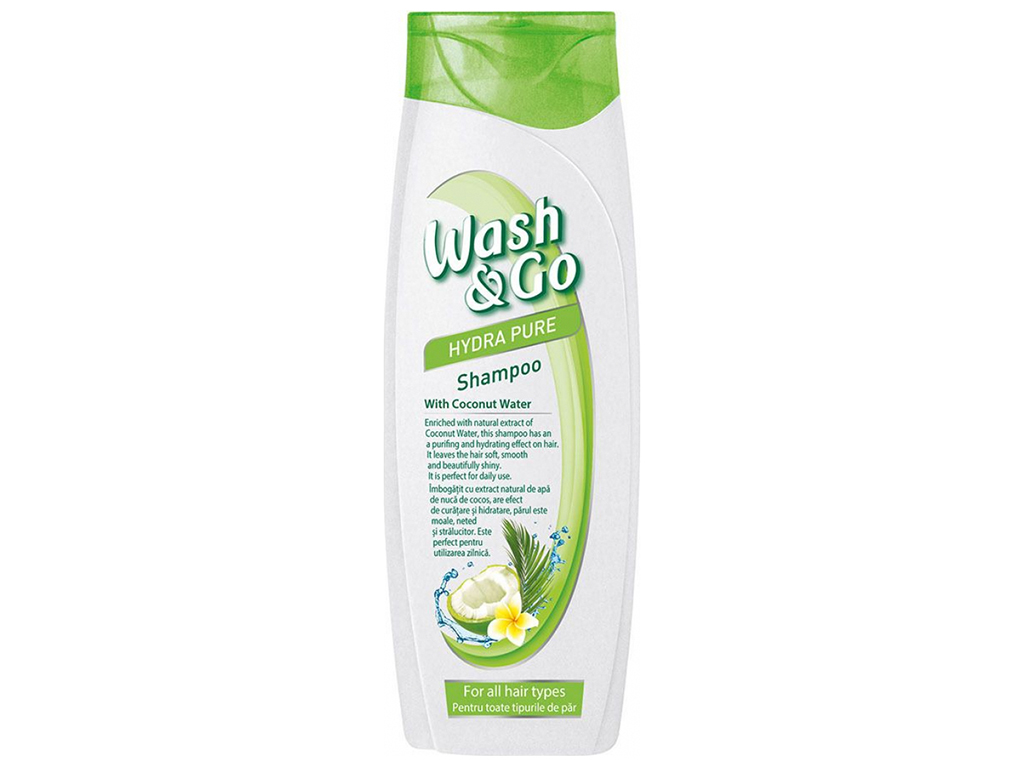 Шампунь Wash&Go с кокосовой водой, для всех типов волос, 400мл