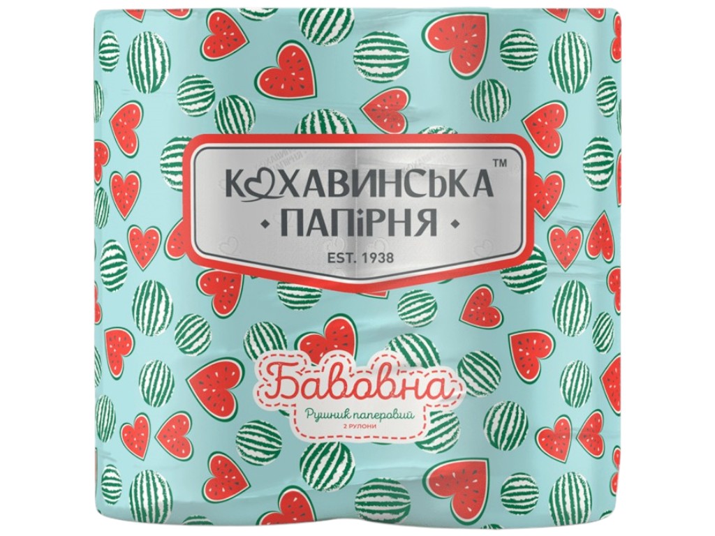 Полотенце бумажное Кохавинська Папірня Хлопок, 2 слоя, 48 листов, цвет белый (цена за набор 2шт)