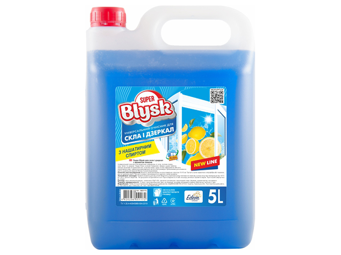 Очиститель для стекла и зеркал Super Blysk, лимон, 5л, HDPE