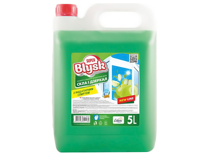 Очиститель для стекла и зеркал Super Blysk, яблоко, HDPE, 5л