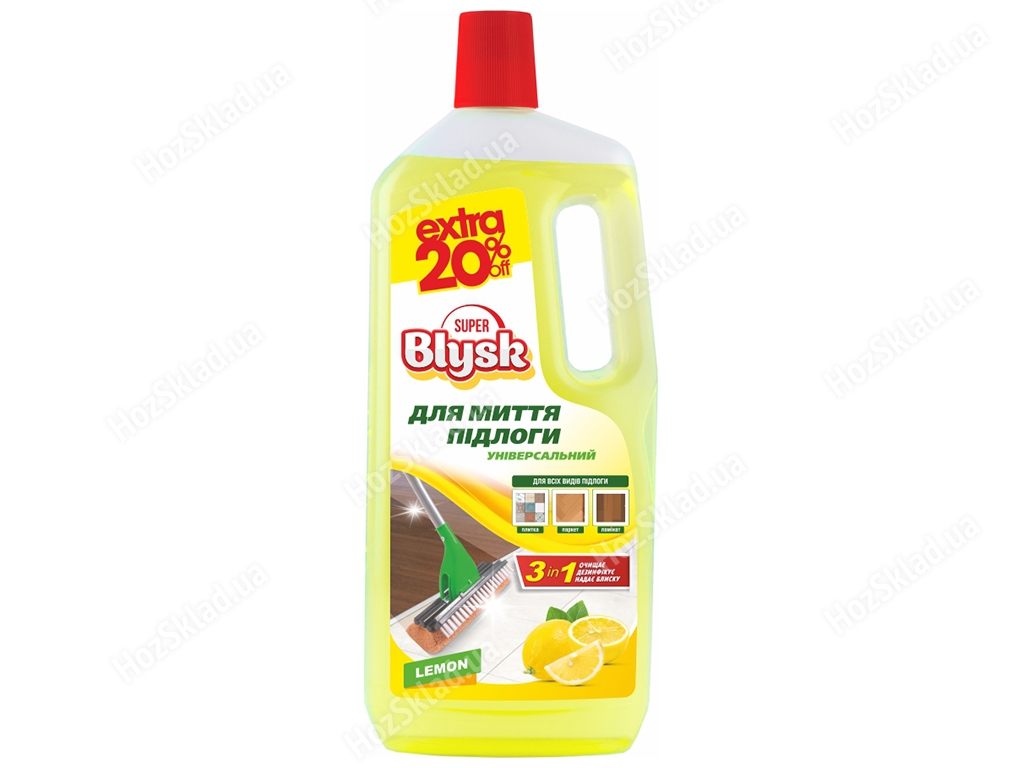 Засіб для миття підлоги універсальний Super Blysk Лимон 1,5л