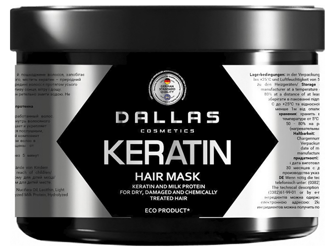 Набір Шампунь+Маска Dalas Keratin з кератином і молочним протеїном, 1л+500мл