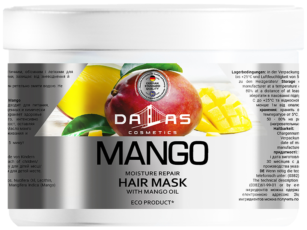 Набір для волосся Dalas Mango з олією манго (шампунь 1л, маска 500мл)