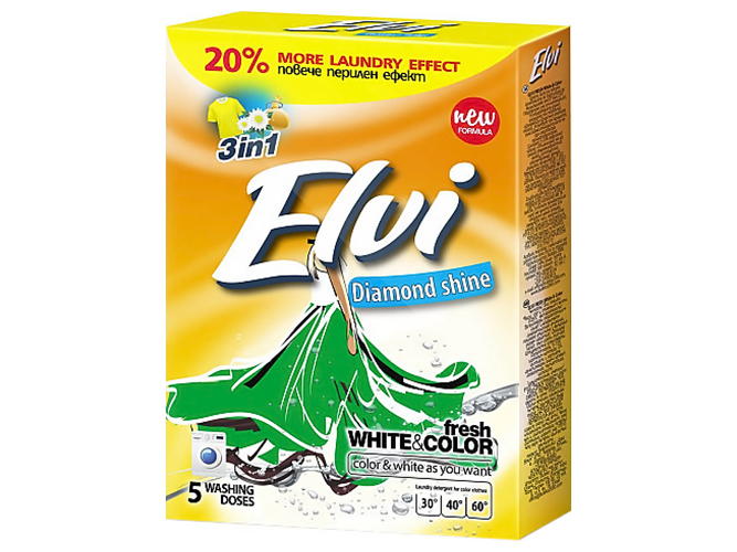 Стиральный порошок Elvi Diamond Shine White&color, 400г