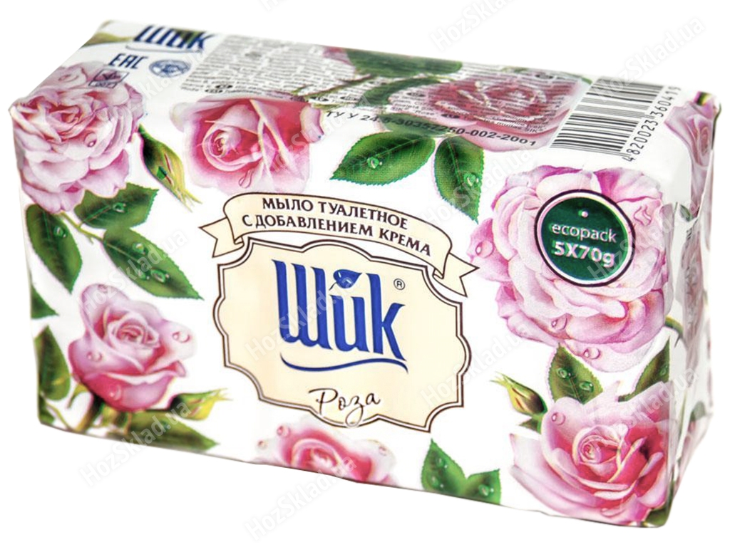 Крем-мыло туалетное твердое ШИК Любимые цветы Роза экопак (цена за 5шт по 70г)