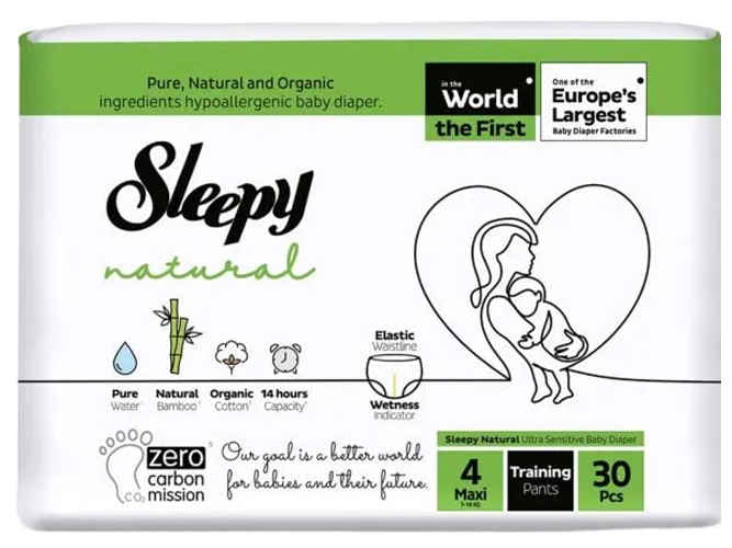 Підгузки - трусики Sleepy Natural Maxi, розмір 4 (7 - 14кг) 30шт