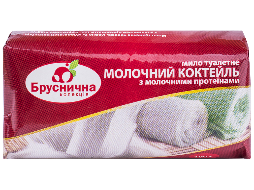 Мило туалетне тверде Бруснична колекція Молочний коктель, 100г