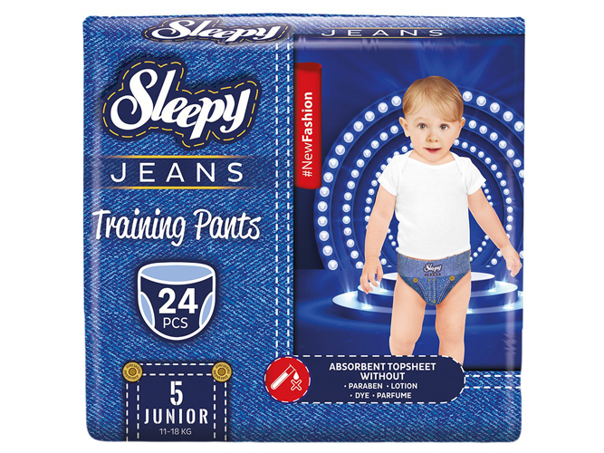 Підгузки - трусики Sleepy Jeans Junior, розмір 5 (11 - 18кг) 24шт