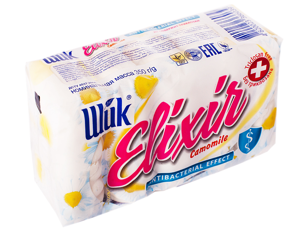 Мыло туалетное твердое ШИК Elixir Antibacterial "Camomile" упаковка (цена за 5шт по 70г)