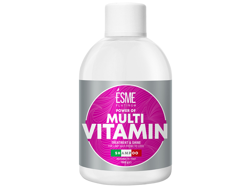 Шампунь для волос Esme Platinum Multivitamin с витаминным комплексом для слабых волос 1л