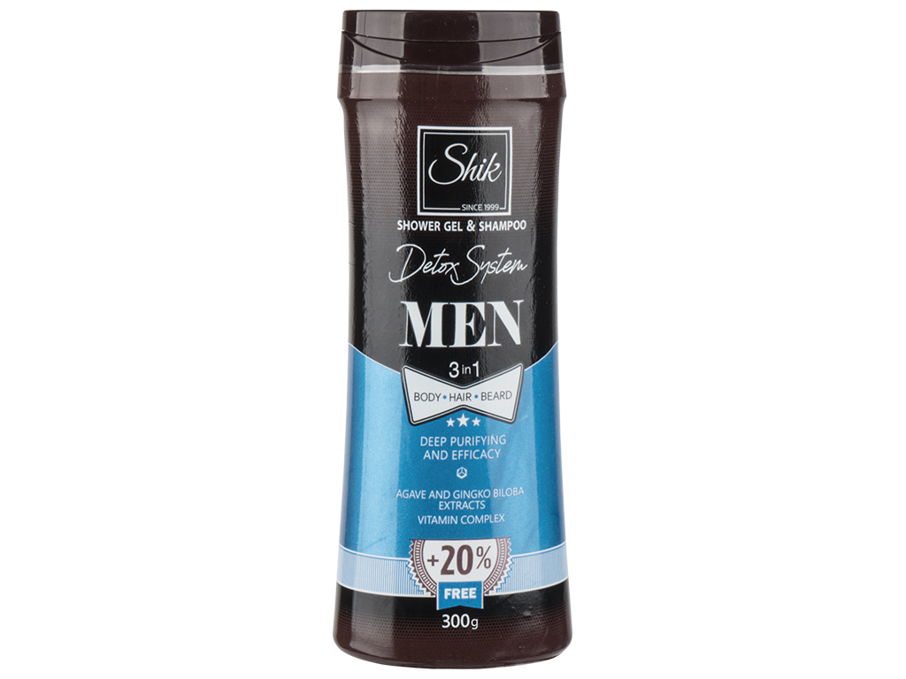 Гель-шампунь 3в1 Shik Men "Detox System" для тела, волос, бороды 300мл