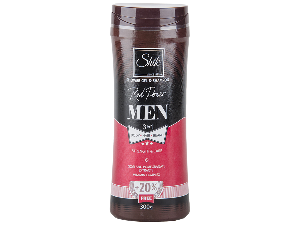 Гель-шампунь ШИК Men Red Power с экстрактом годжи и граната 300мл