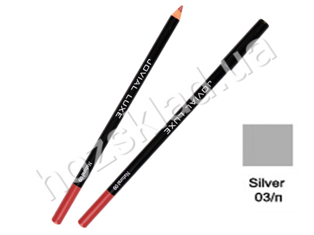 Олівець для очей і губ дерев'яний Jovial Luxe ML-185 №03 срібний